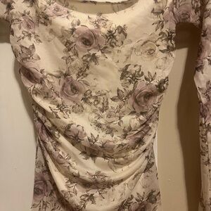 Floral Off Shoulder Mesh Top